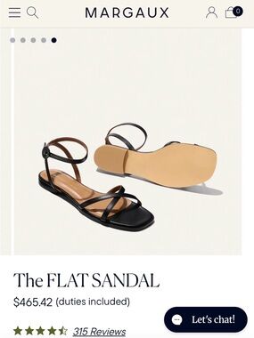 NEW - Margaux The FLAT SANDAL- size 36